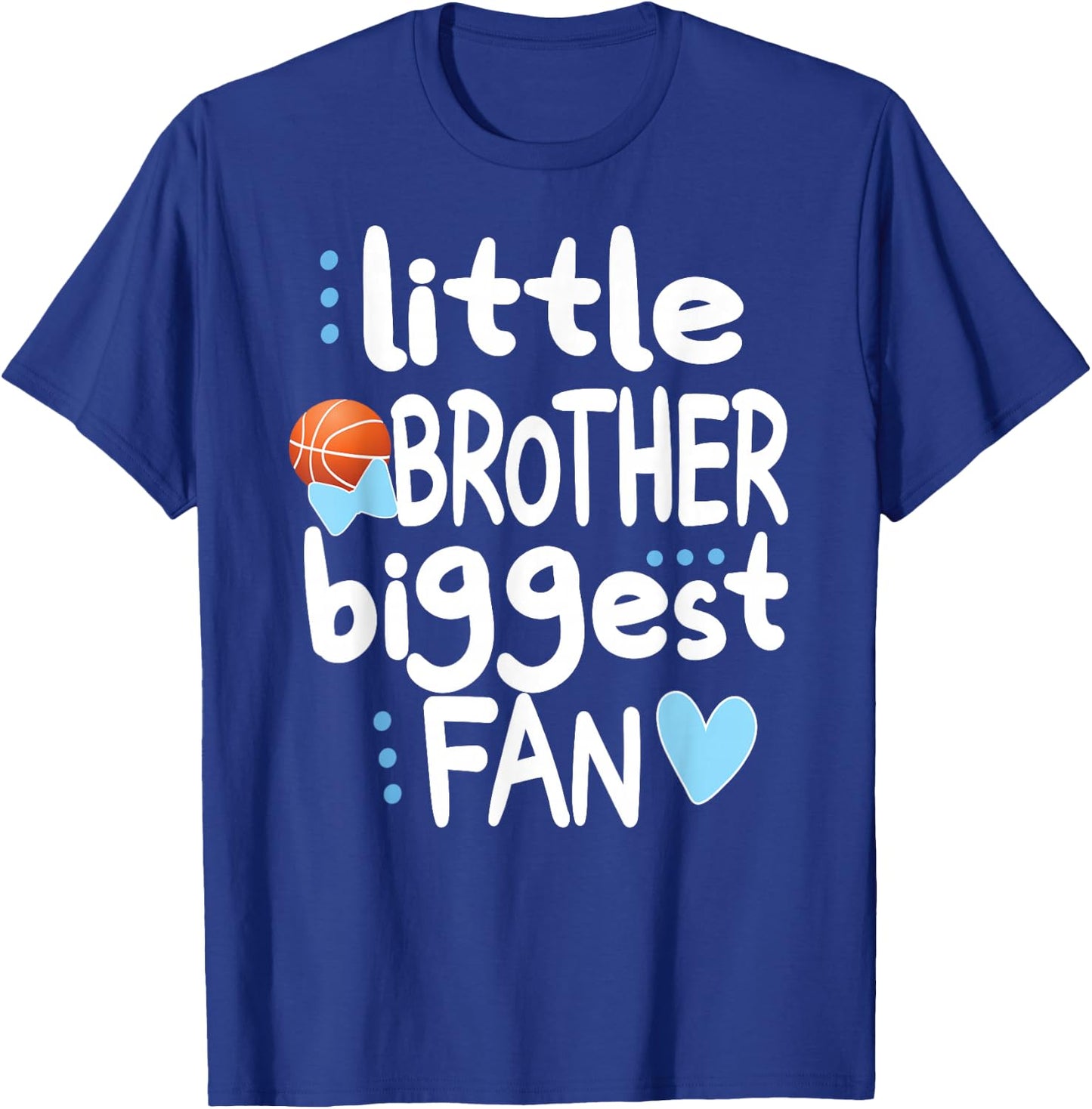 Little Brother Biggest Fan Basketball Brother T-Shirt - T-Shirt | Royal