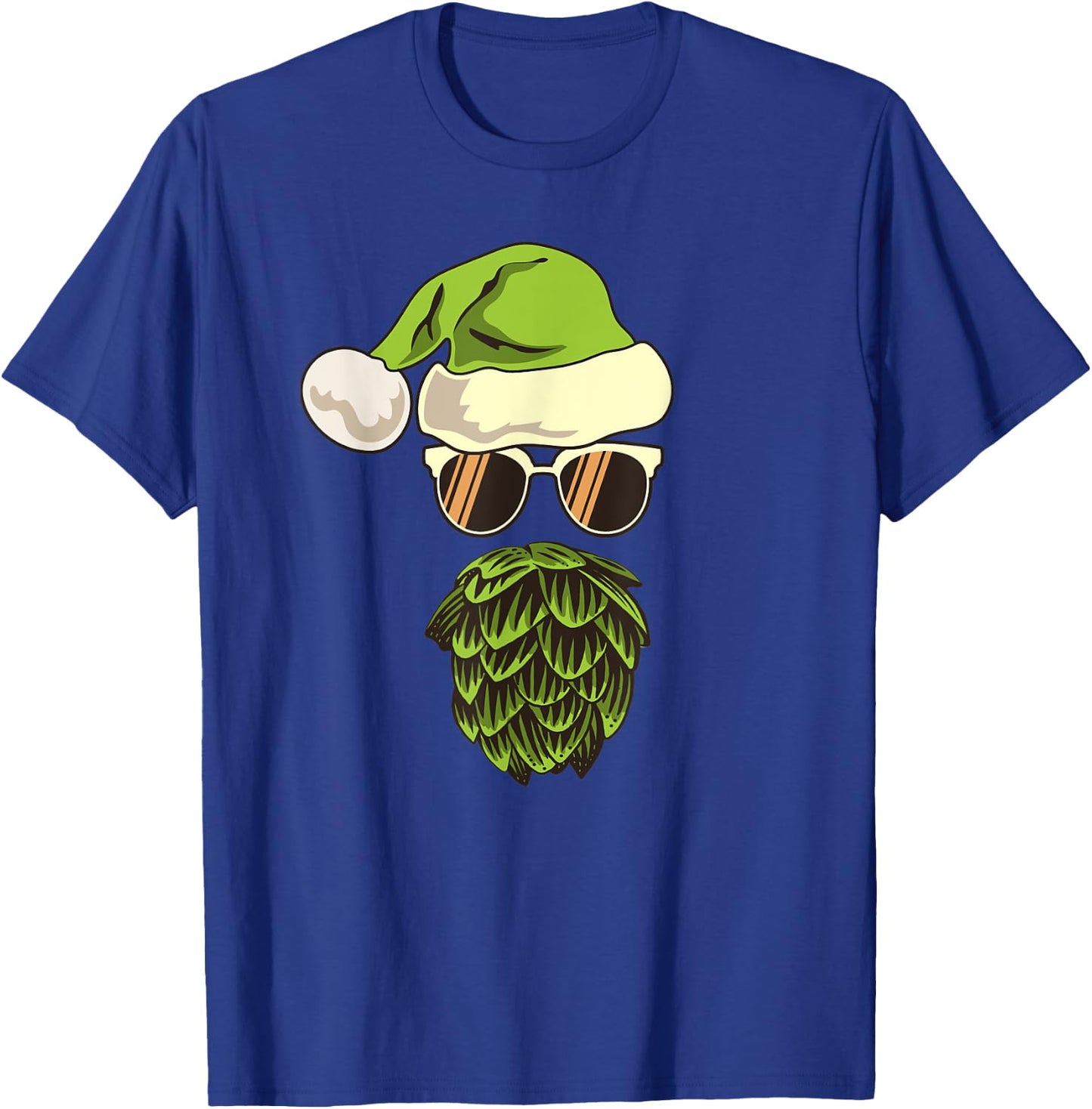 Santa Claus Hat Hop Beard Beer Lover Ugly Christmas T-Shirt - T-Shirt | Royal