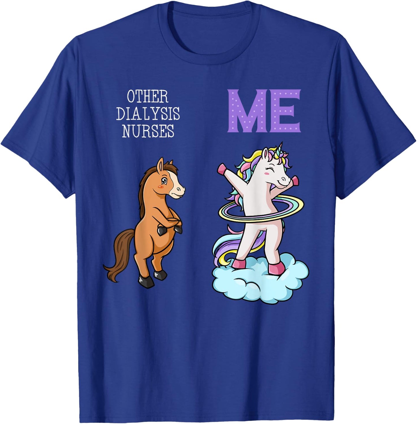Dialysis Nurse Unicorn Renal Nursing RN Nephrology T-Shirt - T-Shirt | Royal