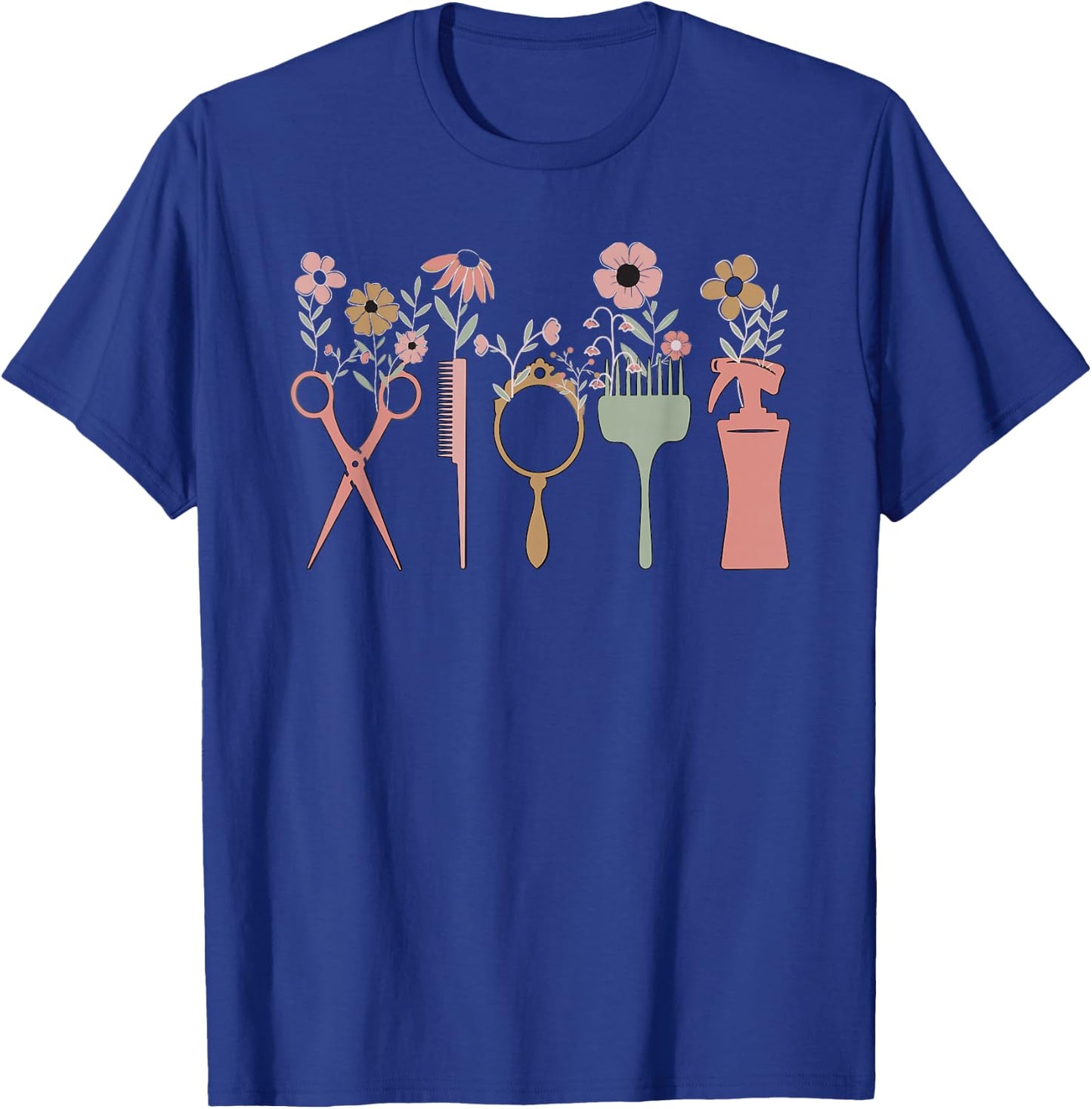 Hair Stylist Hairdresser Floral Salon Hairstylist Men Women T-Shirt - T-Shirt | Royal