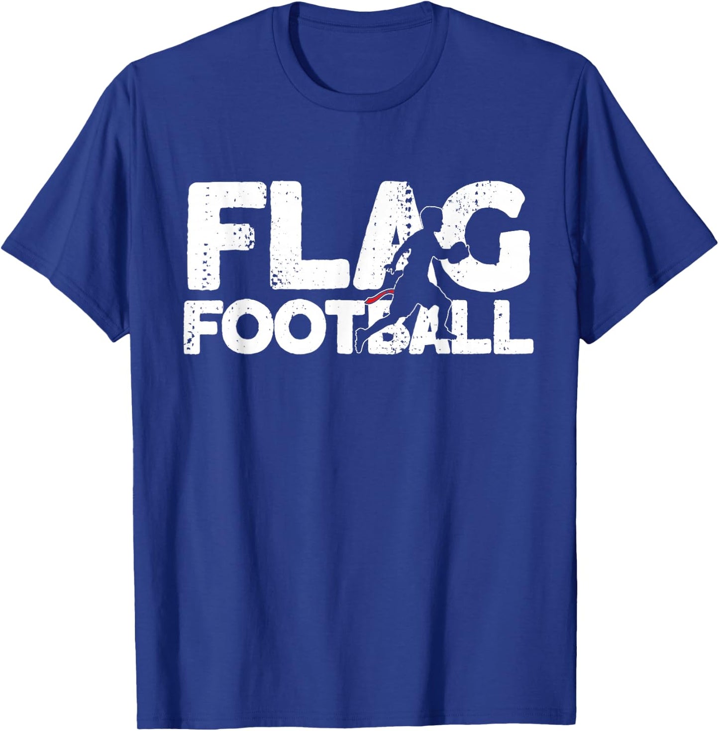 Flag Football Silhouette on Flag Football T-Shirt - T-Shirt | Royal