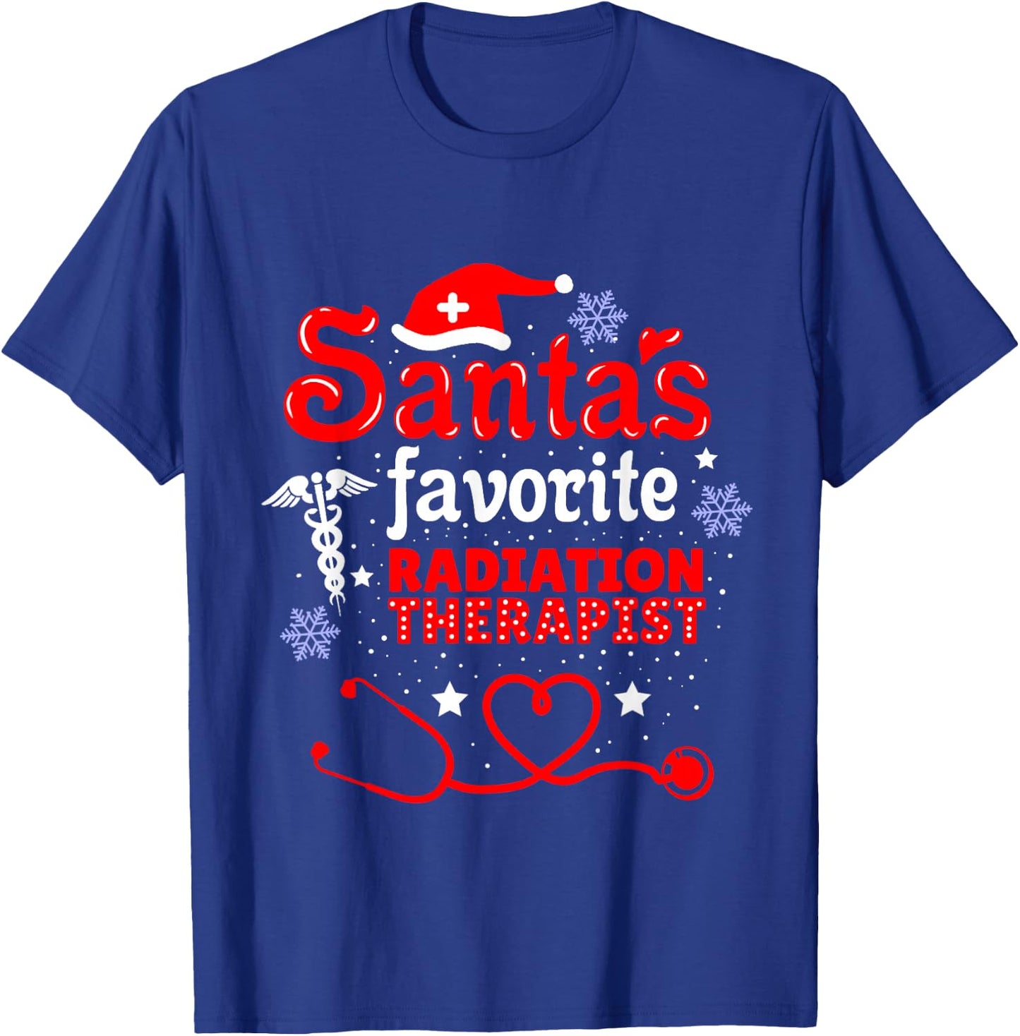 Santas Favorite Radiation Therapist Christmas T-Shirt - T-Shirt | Royal