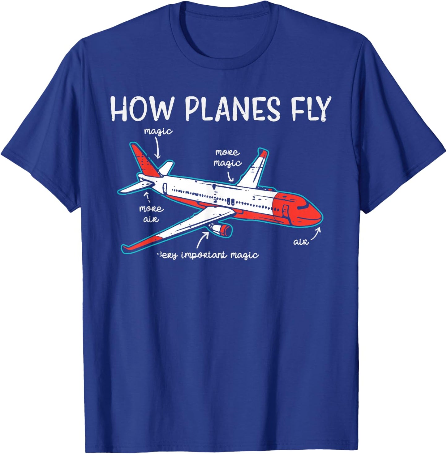 Aircraft Mechanic How Planes Fly Funny Aviation Men Women T-Shirt - T-Shirt | Royal