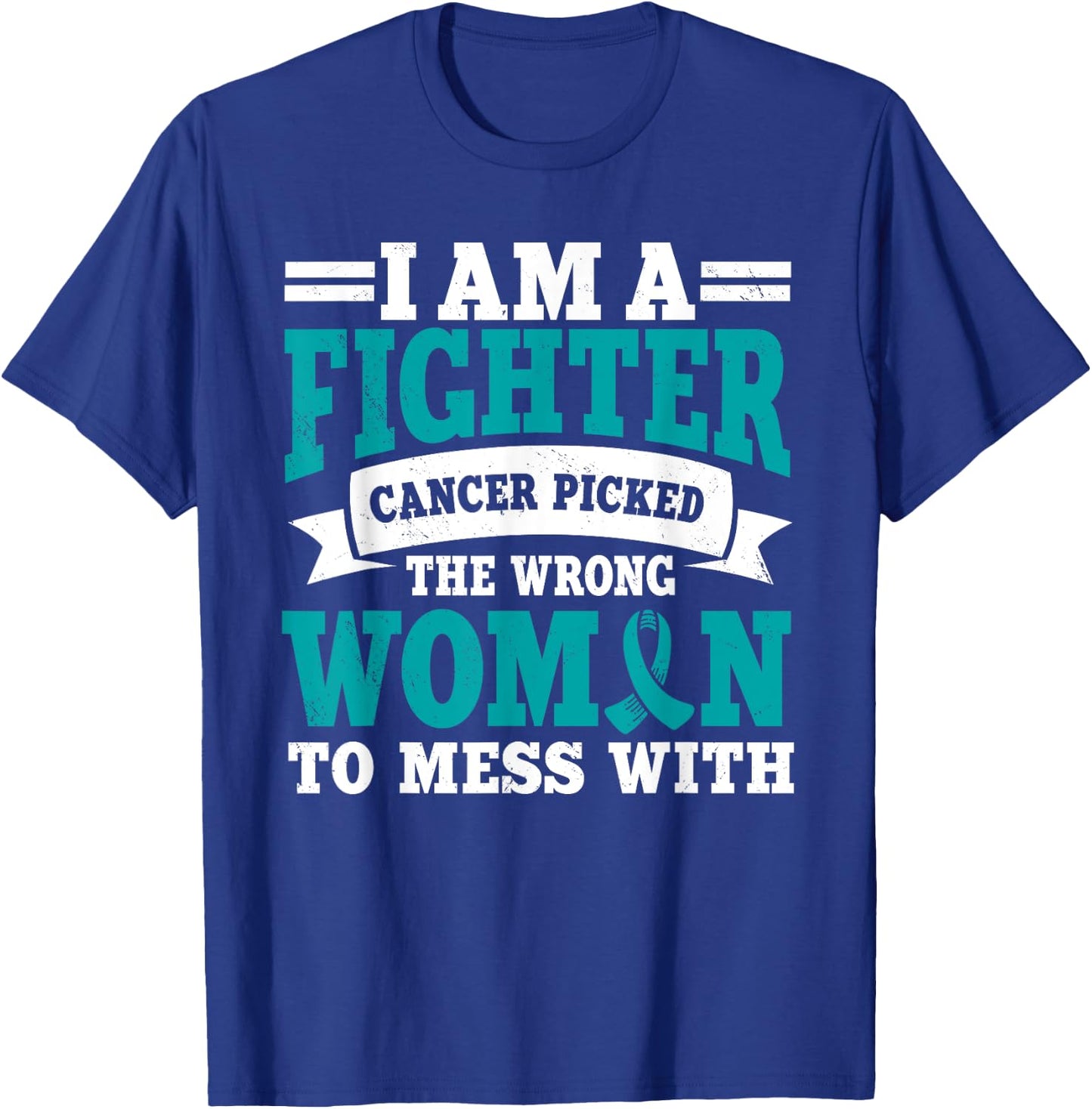 Ovarian Cancer Awareness Women Fighter Mother's Day T-Shirt - T-Shirt | Royal