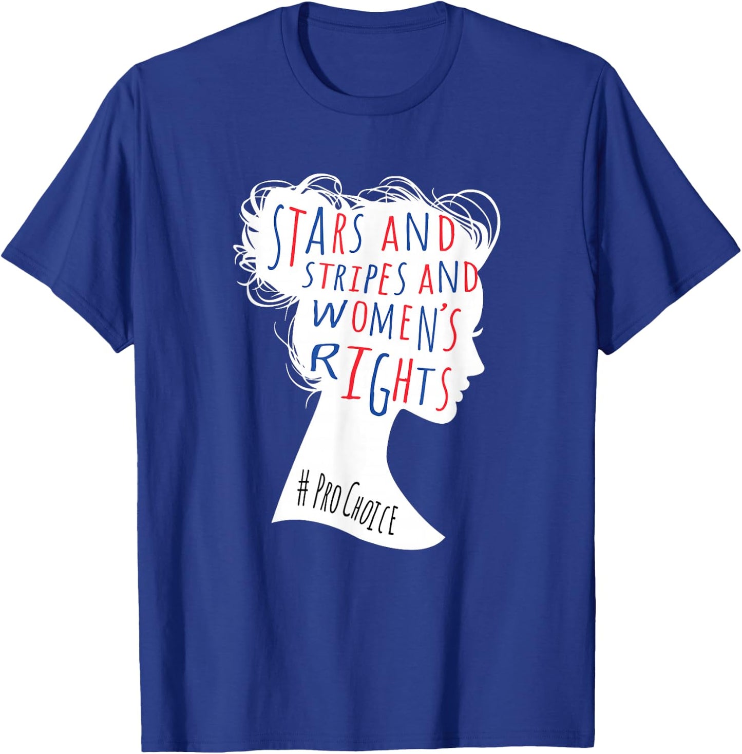 Women's Rights American Feminist Messy Bun Fundamental Right T-Shirt - T-Shirt | Royal