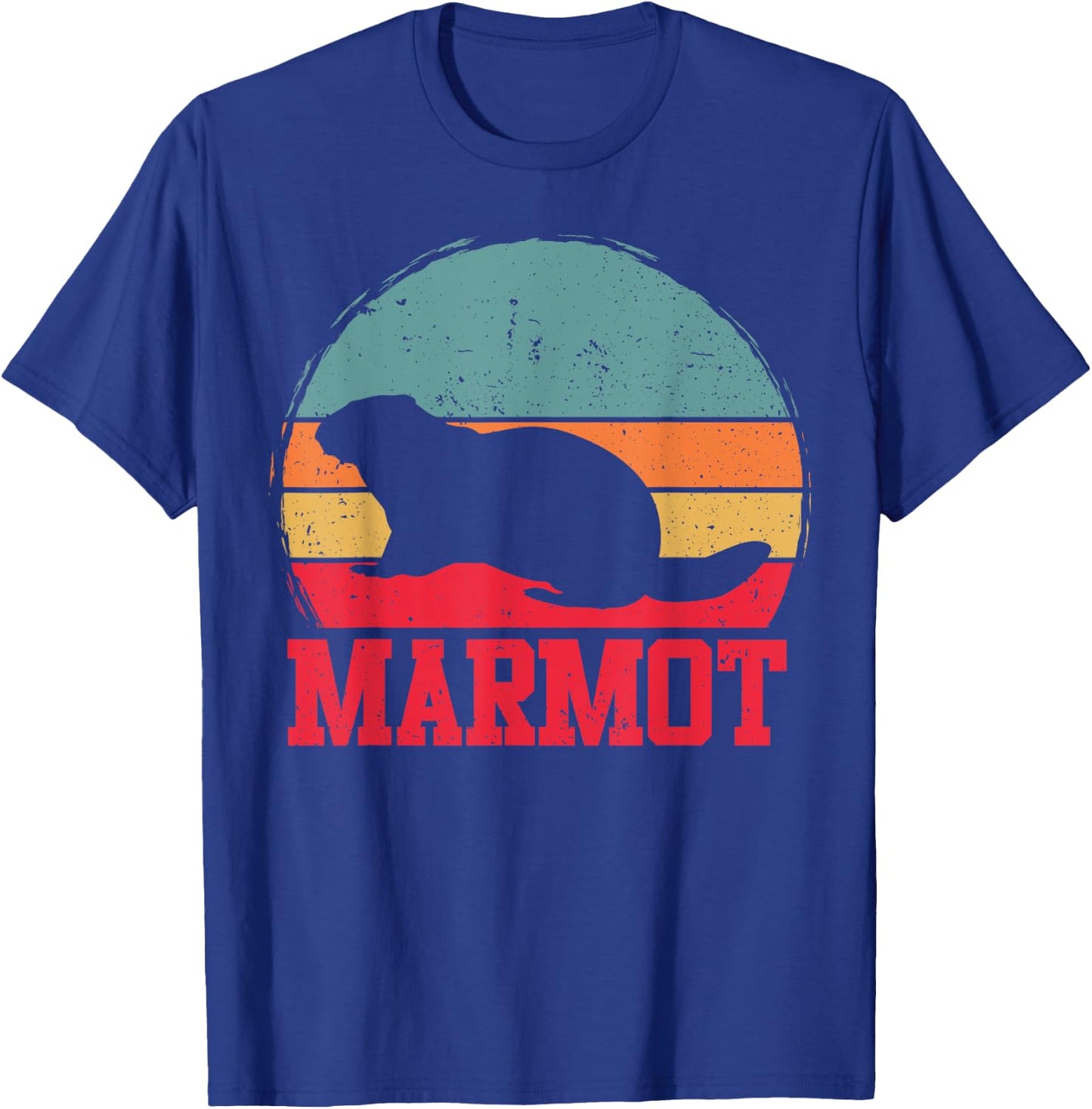 Retro Vintage Marmot lover Sunset Women Kids boys T-Shirt - T-Shirt | Royal