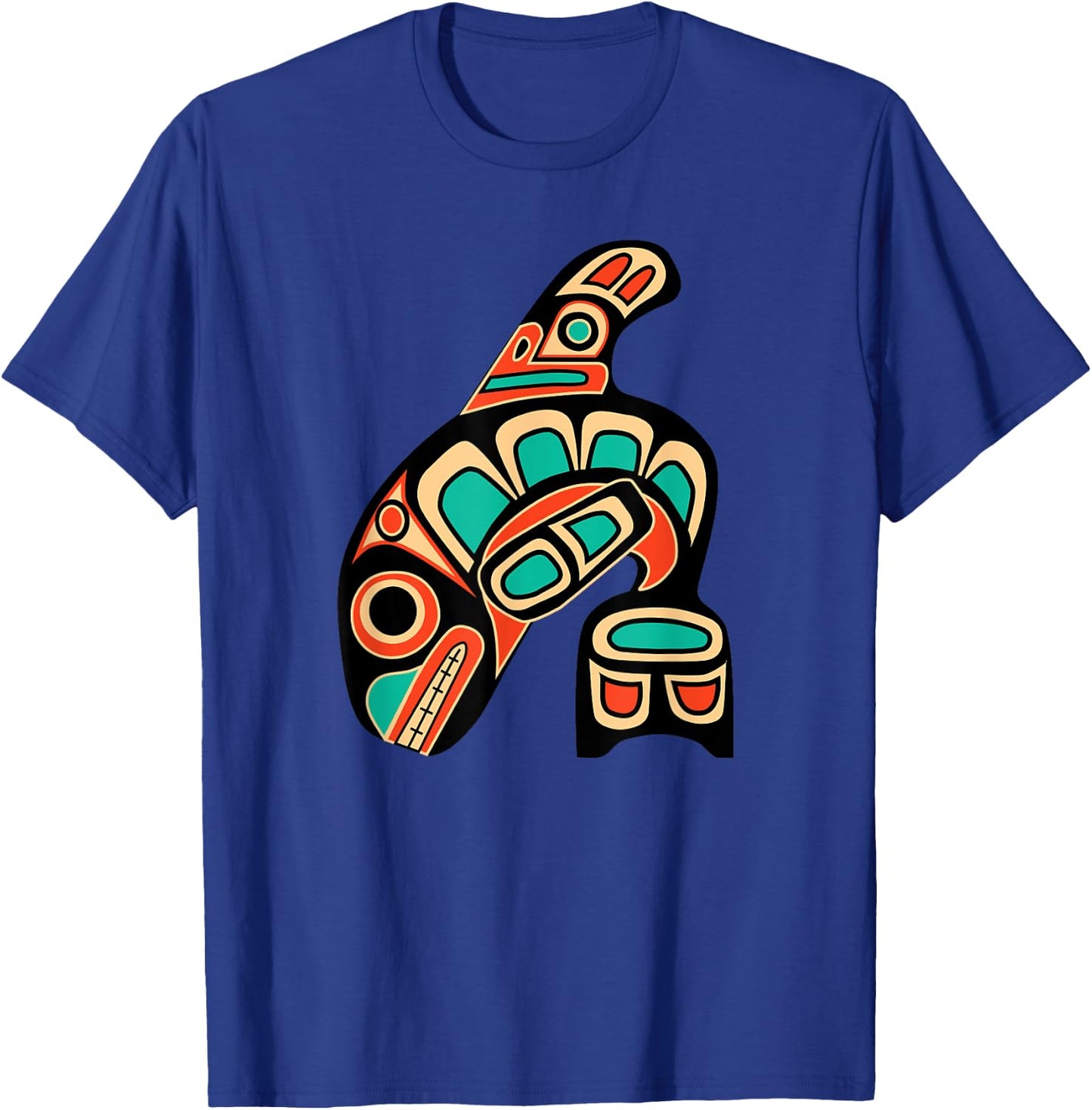 Pacific Northwest Orca Whale Native American Haida Tribal T-Shirt - T-Shirt | Royal