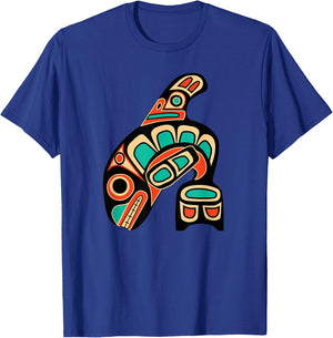 Pacific Northwest Orca Whale Native American Haida Tribal T-Shirt - T-Shirt | Royal