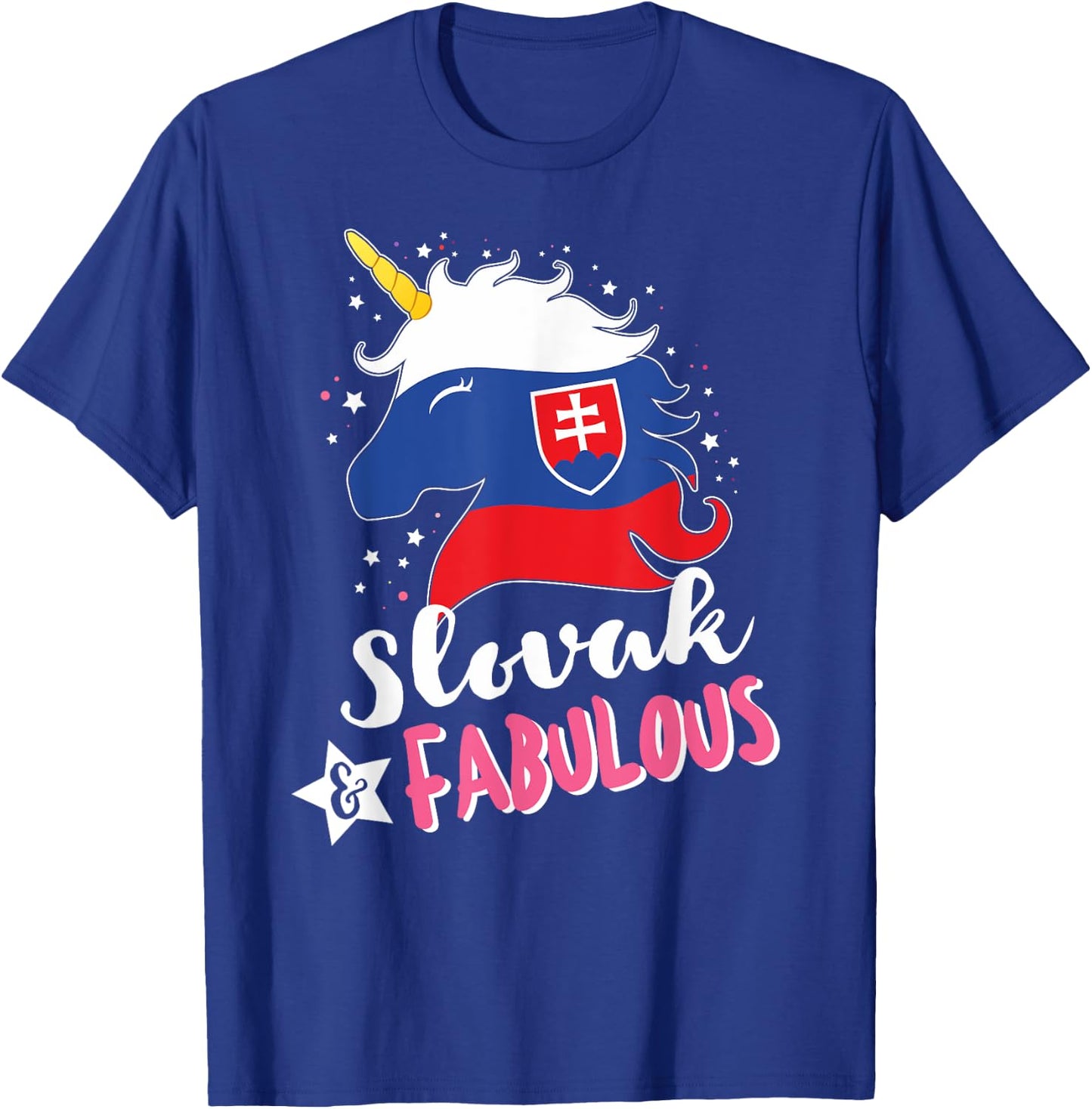 Slovak Unicorn Slovakia Flag T-Shirt - T-Shirt | Royal