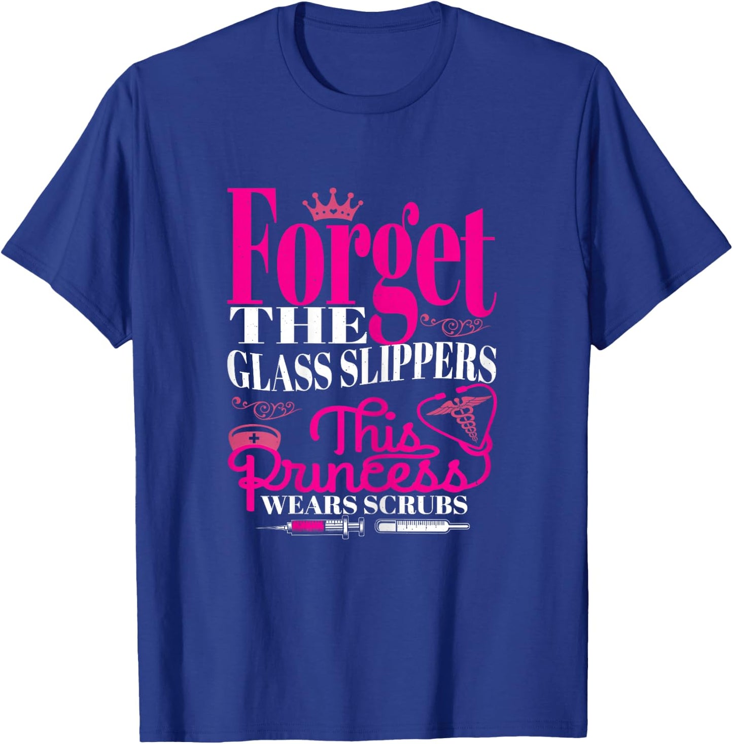 Funny Princess Nursing Lover Scrubs Graphic Nurse T-Shirt - T-Shirt | Royal
