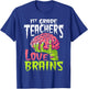 1st Grade Teachers Love Brains Zombie Teacher Halloween T-Shirt - T-Shirt | Royal