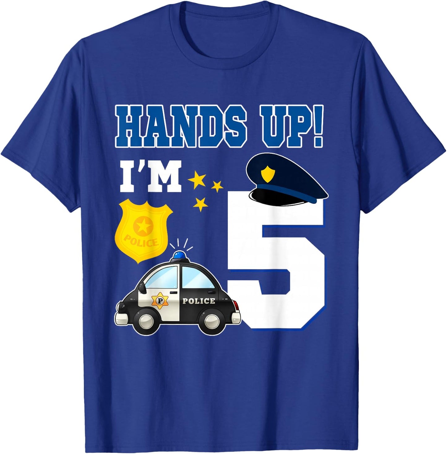5th Birthday Policeman Boy 5 Year Old Police Officer T-Shirt - T-Shirt | Royal