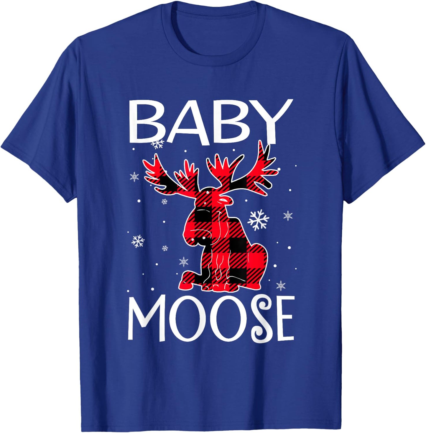 Baby Moose Red Plaid Matching Christmas Pajamas Family Xmas T-Shirt - T-Shirt | Royal