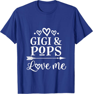 Kids Gigi and Pops Love Me Granddaughter T-Shirt - T-Shirt | Royal