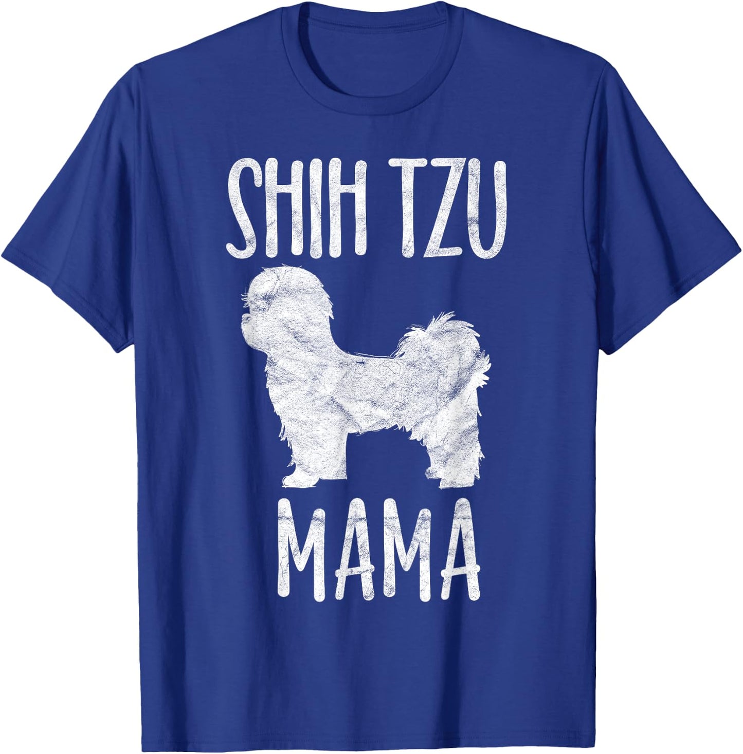 Vintage Shih Tzu Mom Mama Apparel Pet Dog Owner Mother Men Women Girls Kids T-Shirt - T-Shirt | Royal