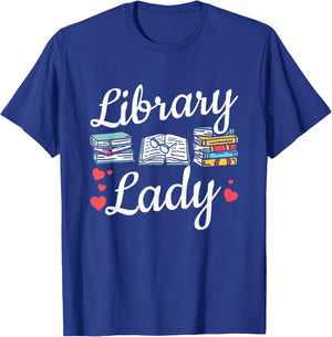 Library Lady Women Book Reading Librarian T-Shirt - T-Shirt | Royal