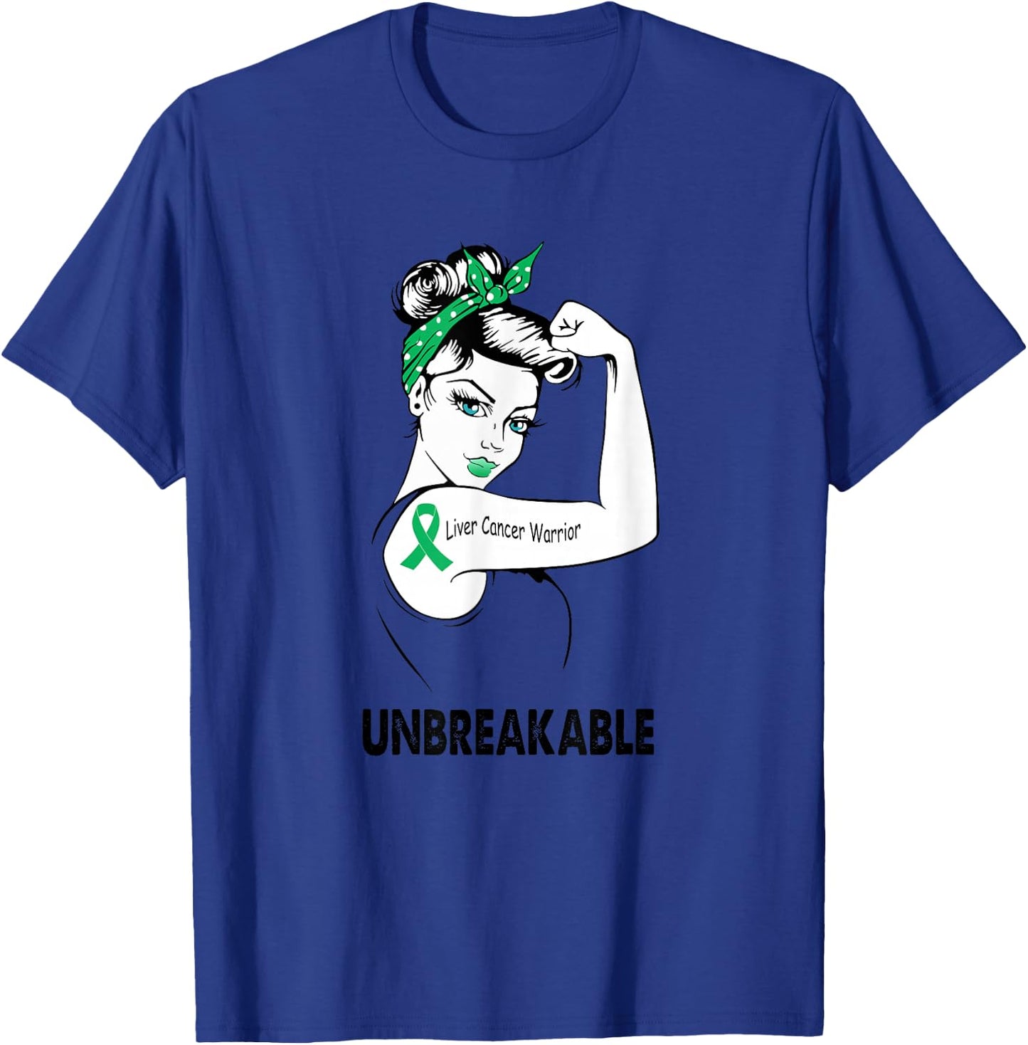 Liver Cancer Warrior Unbreakable Gift Awareness T-Shirt - T-Shirt | Royal