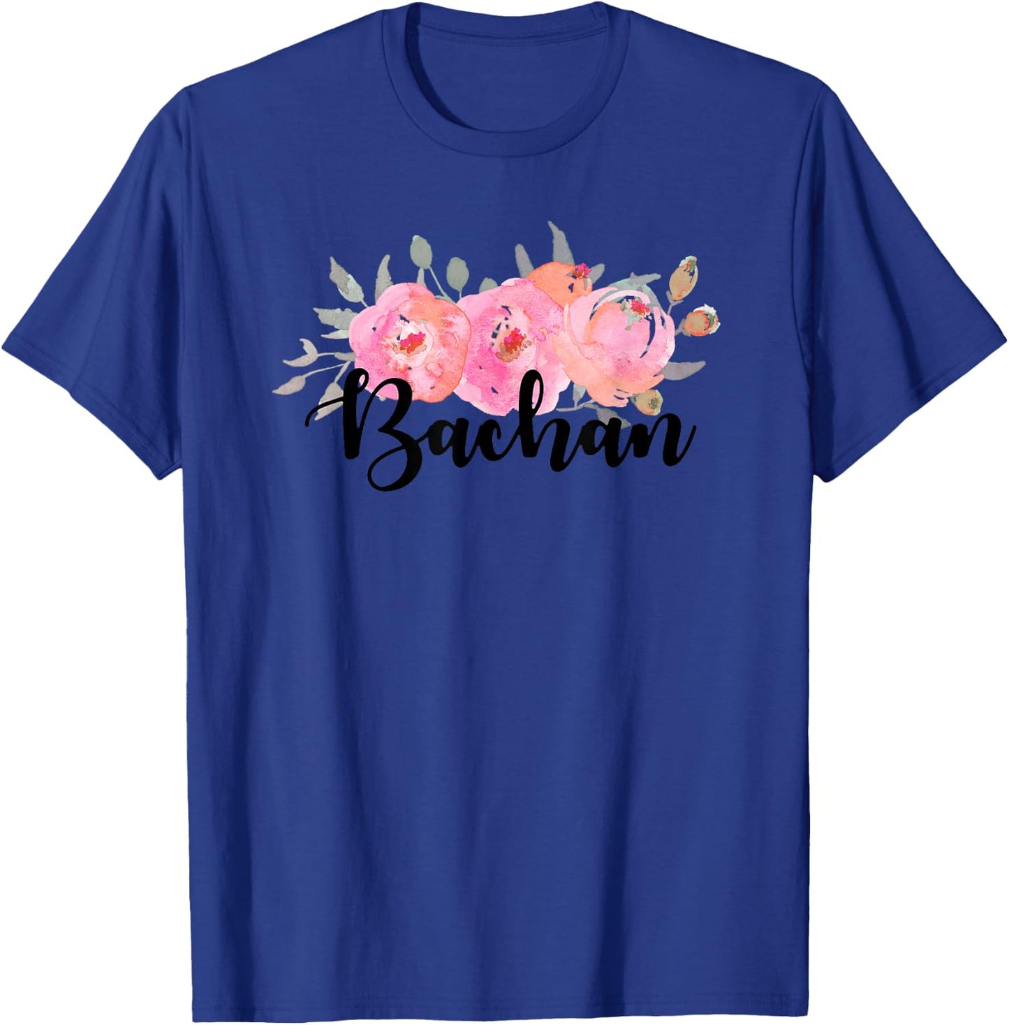 Tomodachi Bachan , Men's Grey Floral , Small, , Short Sleeve T-Shirt - T-Shirt | Royal