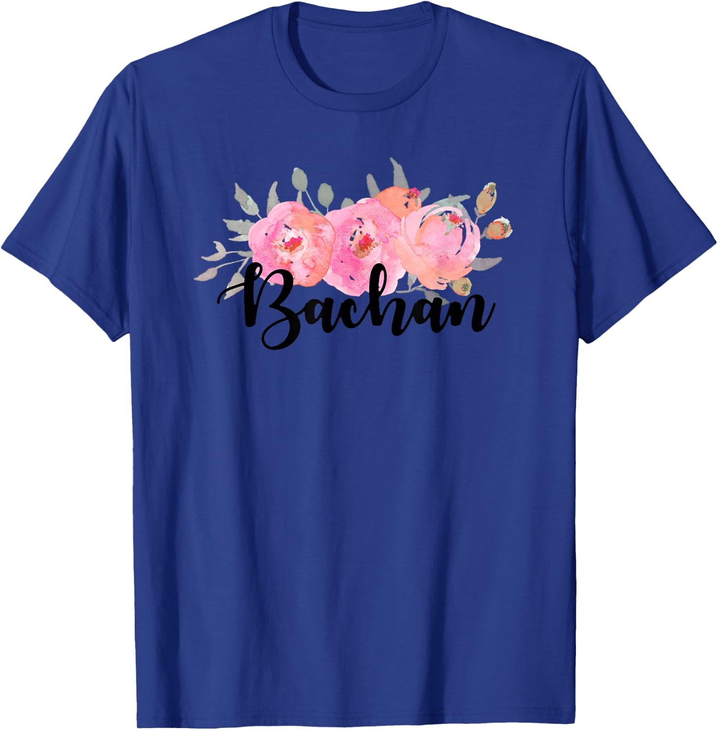 Tomodachi Bachan , Men's Grey Floral , Small, , Short Sleeve T-Shirt - T-Shirt | Royal