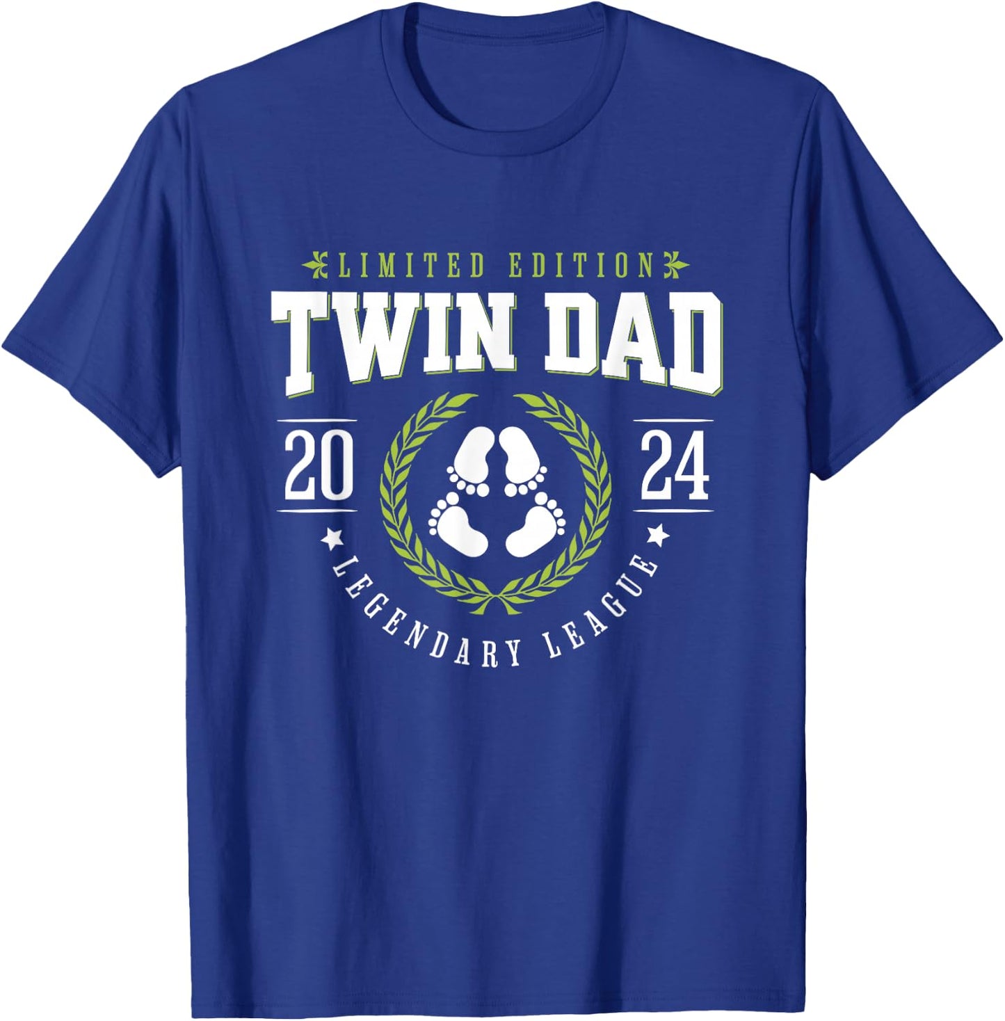 Twin Dad Est 2024 Twin Dad To Be Gifts New Daddy VIII T-Shirt - T-Shirt | Royal
