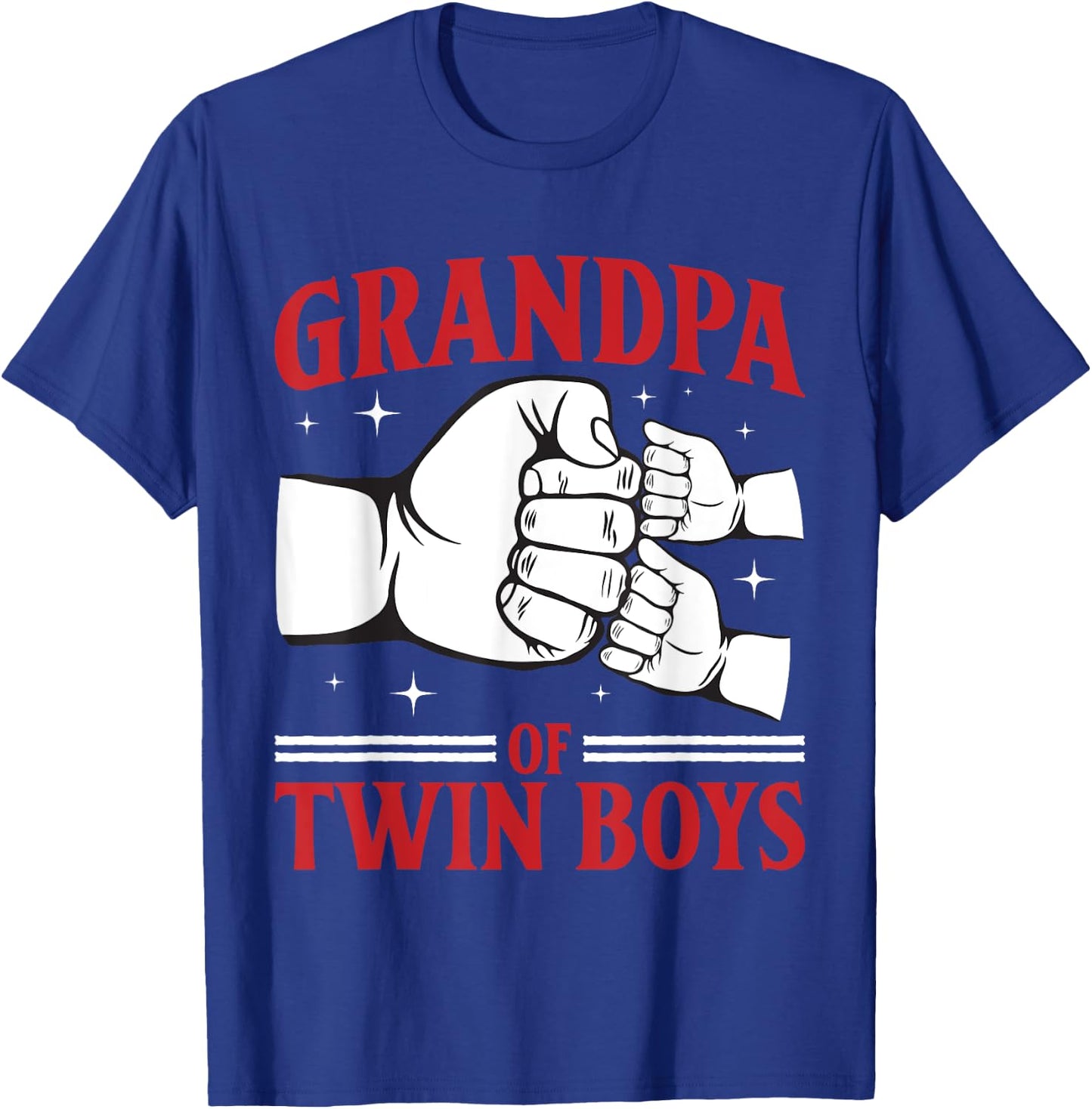 Twin Grandpa Grandfather Of Two Grandpa Of Twin Boys T-Shirt - T-Shirt | Royal