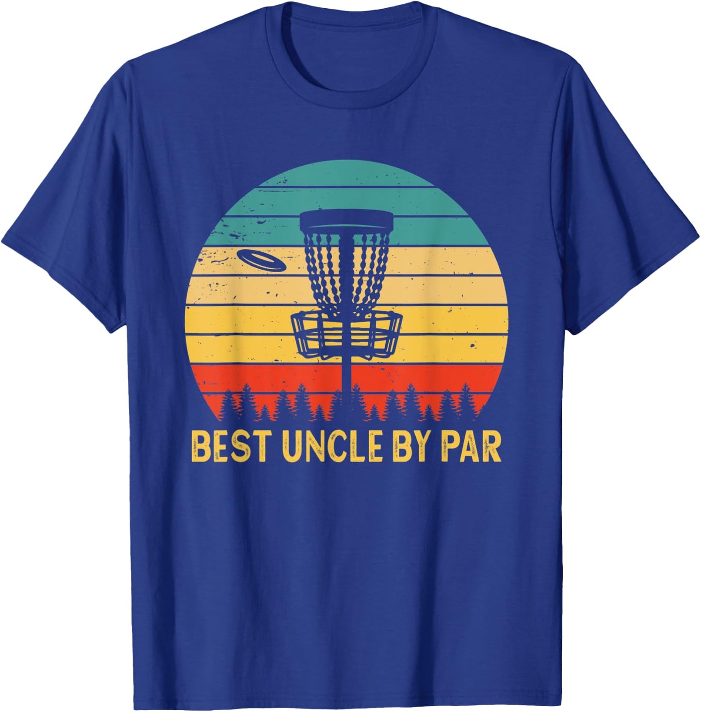 Vintage Best Uncle By Par Disc Golf Funny Father's Day T-Shirt - T-Shirt | Royal