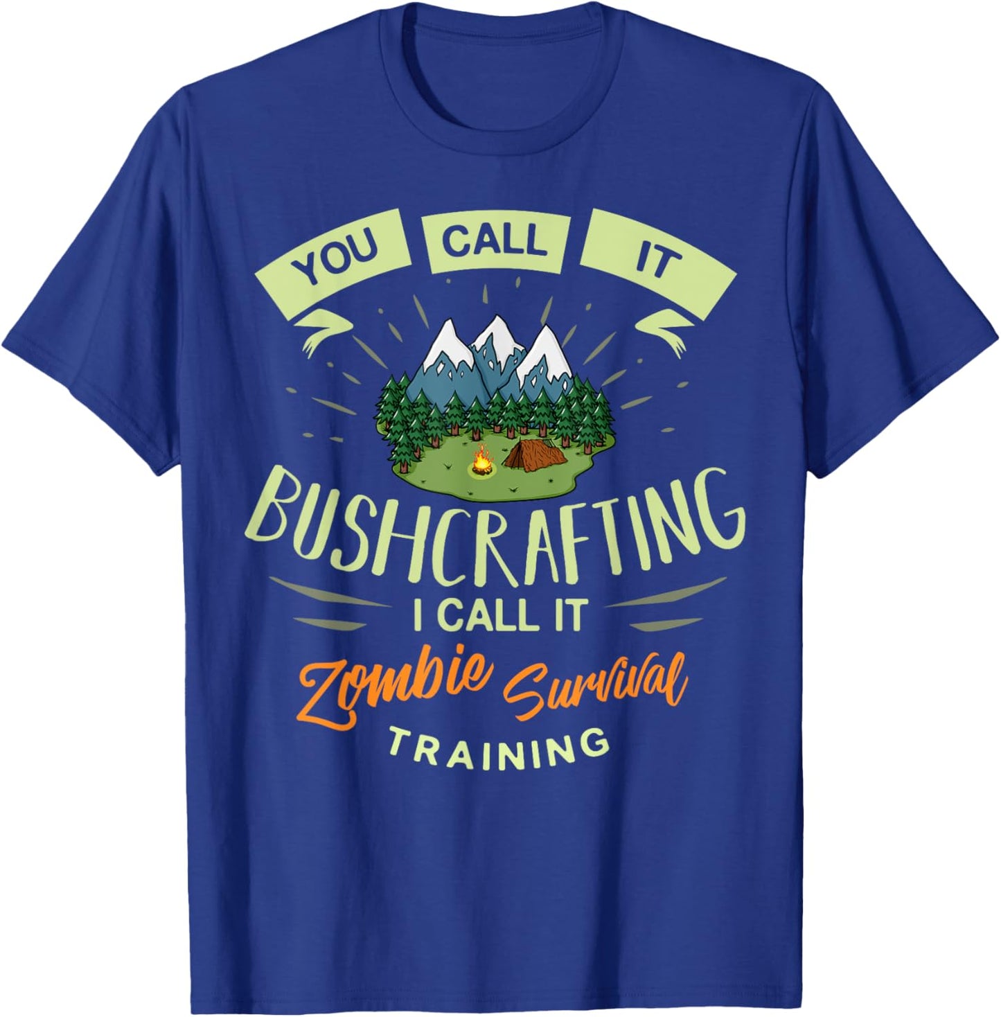 Bushcraft Survival Gift Knife Outdoor Training T-Shirt - T-Shirt | Royal