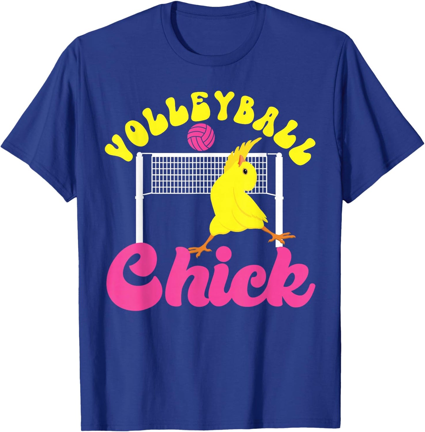 Volleyball Player Team Chicken Volleyball Chick T-Shirt - T-Shirt | Royal