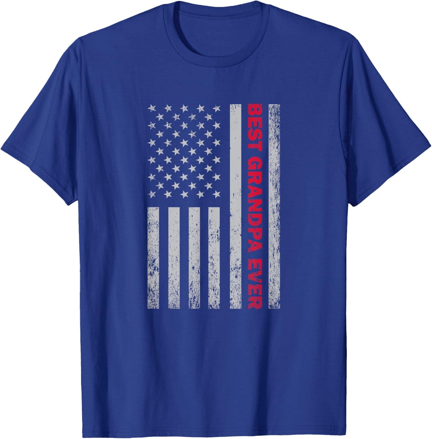 Best Grandpa Ever US American Flag T-Shirt - T-Shirt | Royal