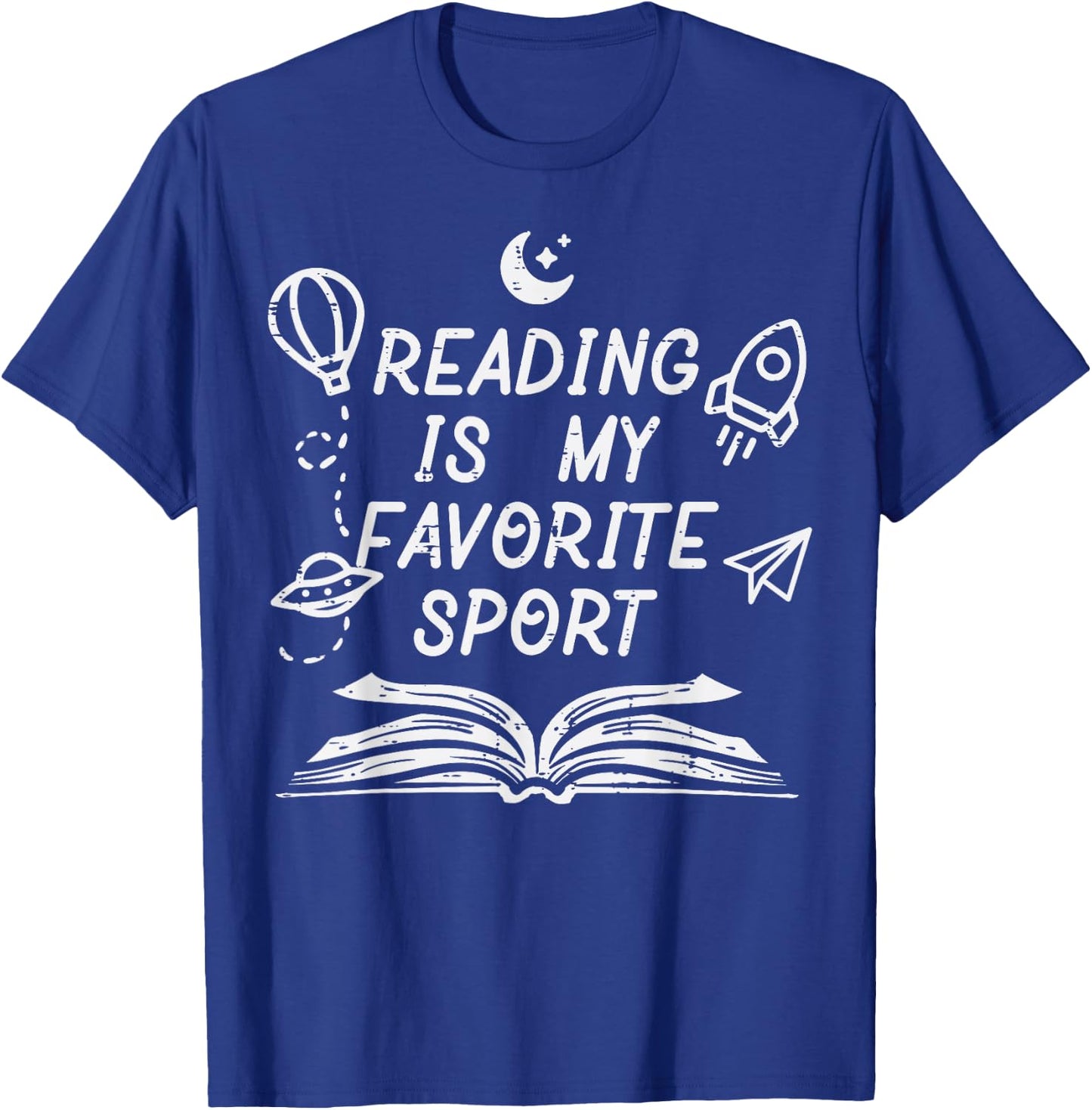Reading Is My Favorite Sport Book Lover Bookworm Boys Kids T-Shirt - T-Shirt | Royal