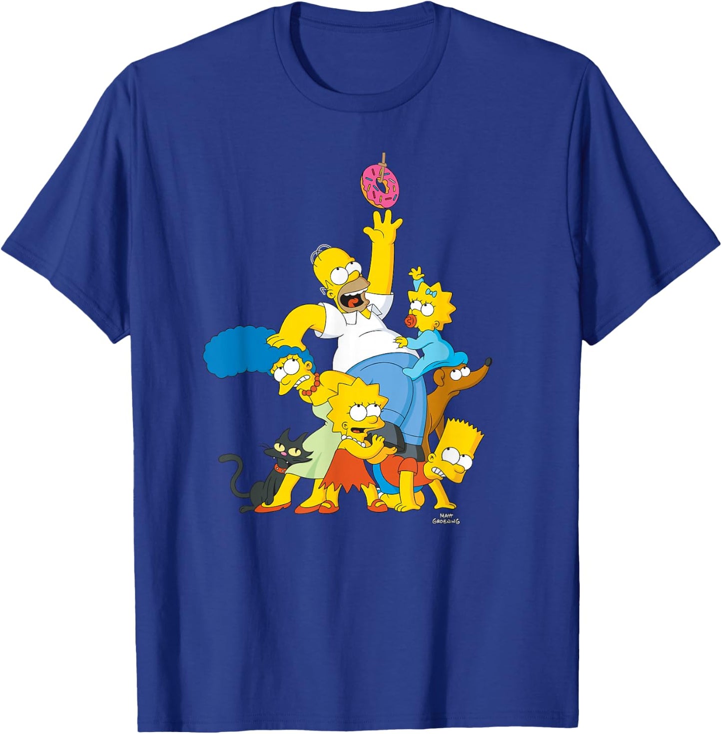 The Simpsons Family Donut Reach Small T-Shirt - T-Shirt | Royal