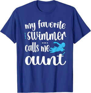 My Favorite Swimmer Calls Me Aunt Swim Auntie T-Shirt - T-Shirt | Royal