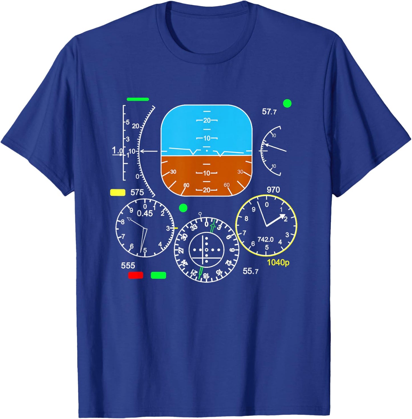 Aeroplane Cockpit Control Panel! Pilot Gift T-Shirt - T-Shirt | Royal