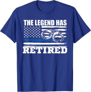 The Legend Has Retired Police Officer Retirement Novelty T-Shirt - T-Shirt | Royal