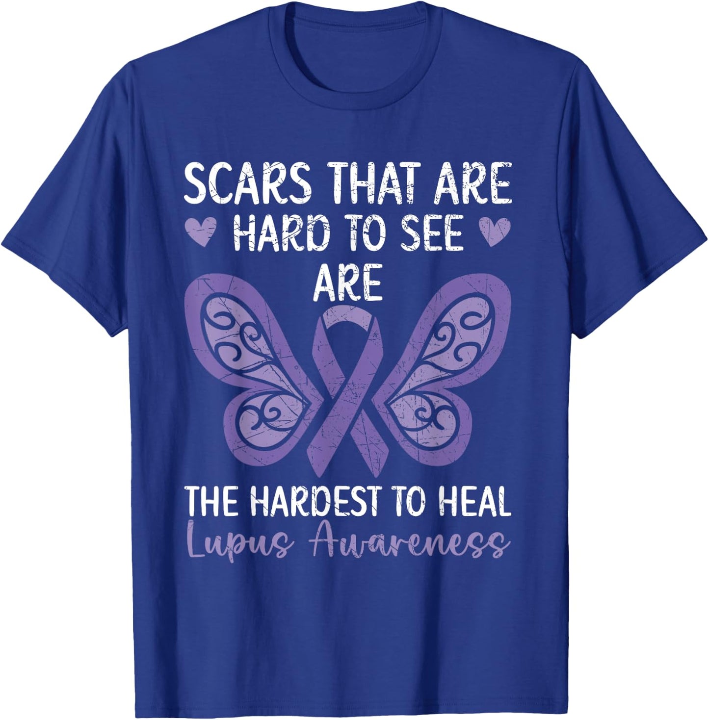 Lupus Warrior Lupus Awareness SteMi Apparel Women's Black Modern Letter Print U-Neck , Small, Short Sleeve, Classic Fit, Pull On, Imported, All Seasons, Lupus Awareness Design T-Shirt - T-Shirt | Royal