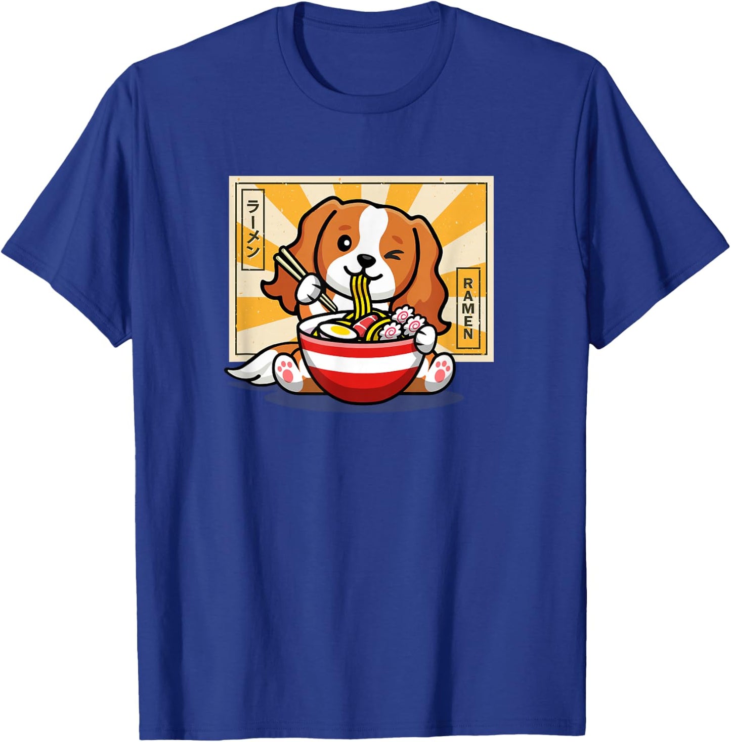 Kids Kawaii Ramen Cavalier King Charles Spaniel Lover T-Shirt - T-Shirt | Royal