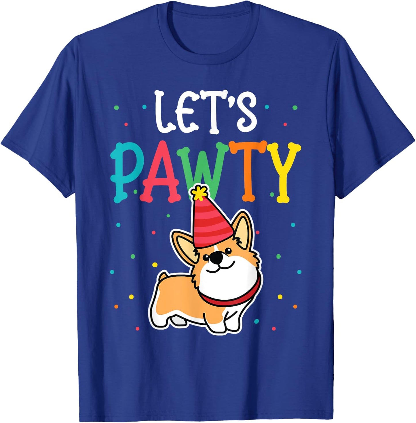 Corgi Birthday Pawty For Dog Themed Kids Party T-Shirt - T-Shirt | Royal