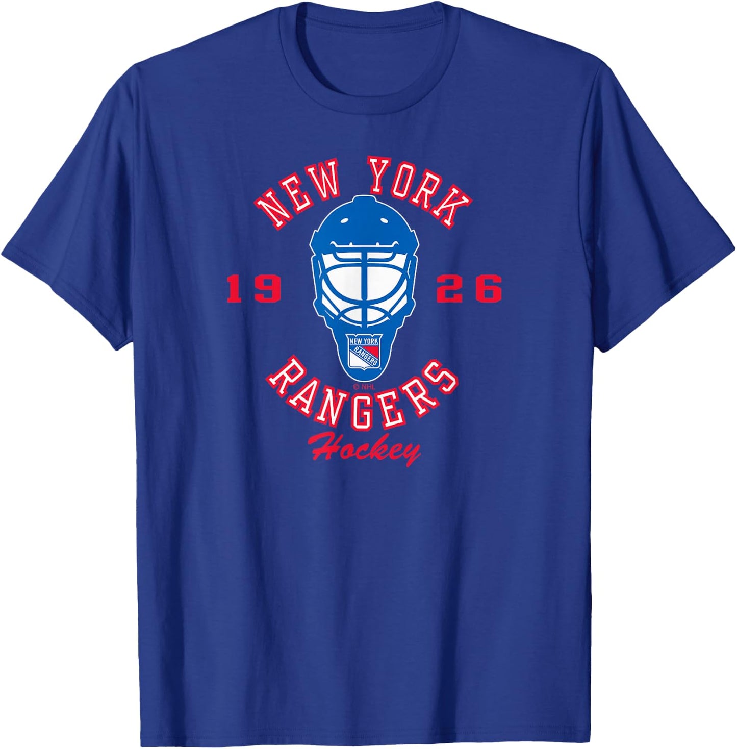 New York Rangers Hockey Mask Black Officially Licensed T-Shirt - T-Shirt | Royal