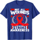 Not All Wounds Are Visible - Stroke Awareness Red Ribbon T-Shirt - T-Shirt | Royal