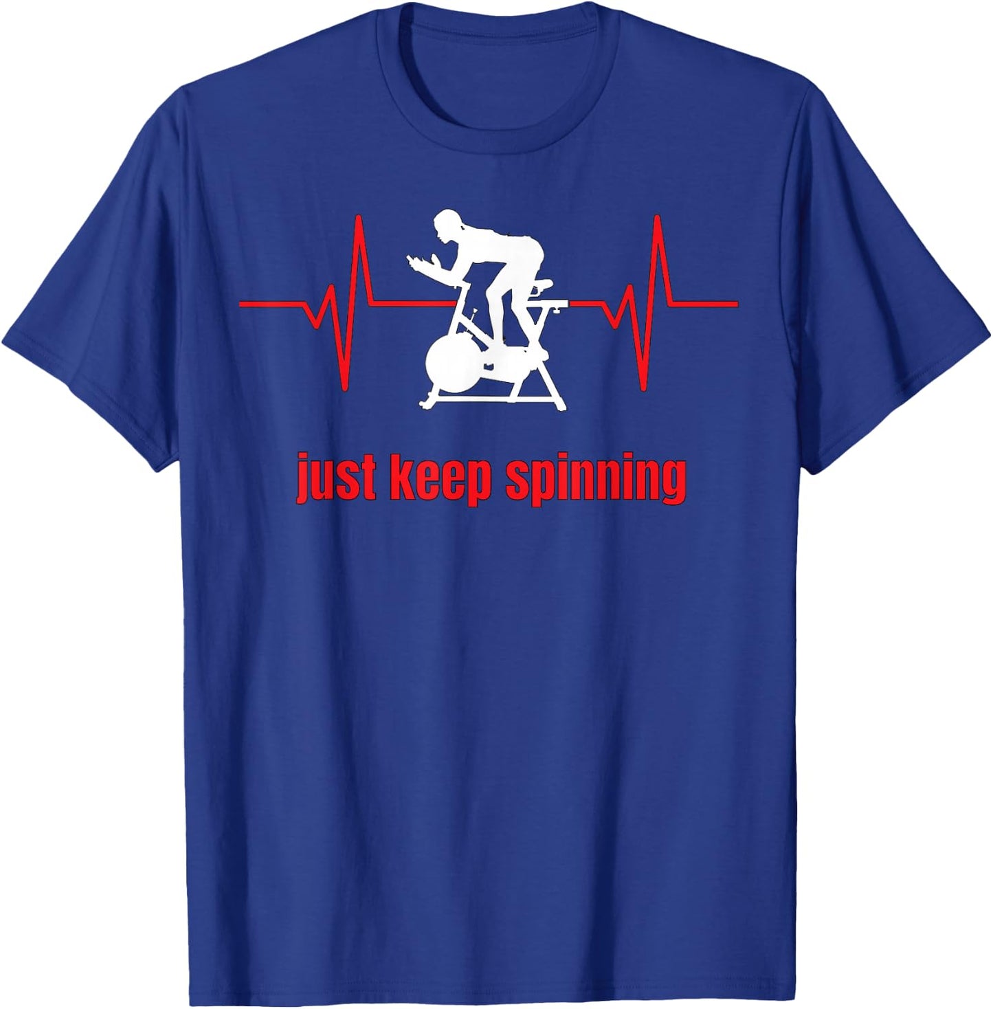 Just Keep Spinning Ekg Woman's Spin Cycle Workout T-Shirt - T-Shirt | Royal