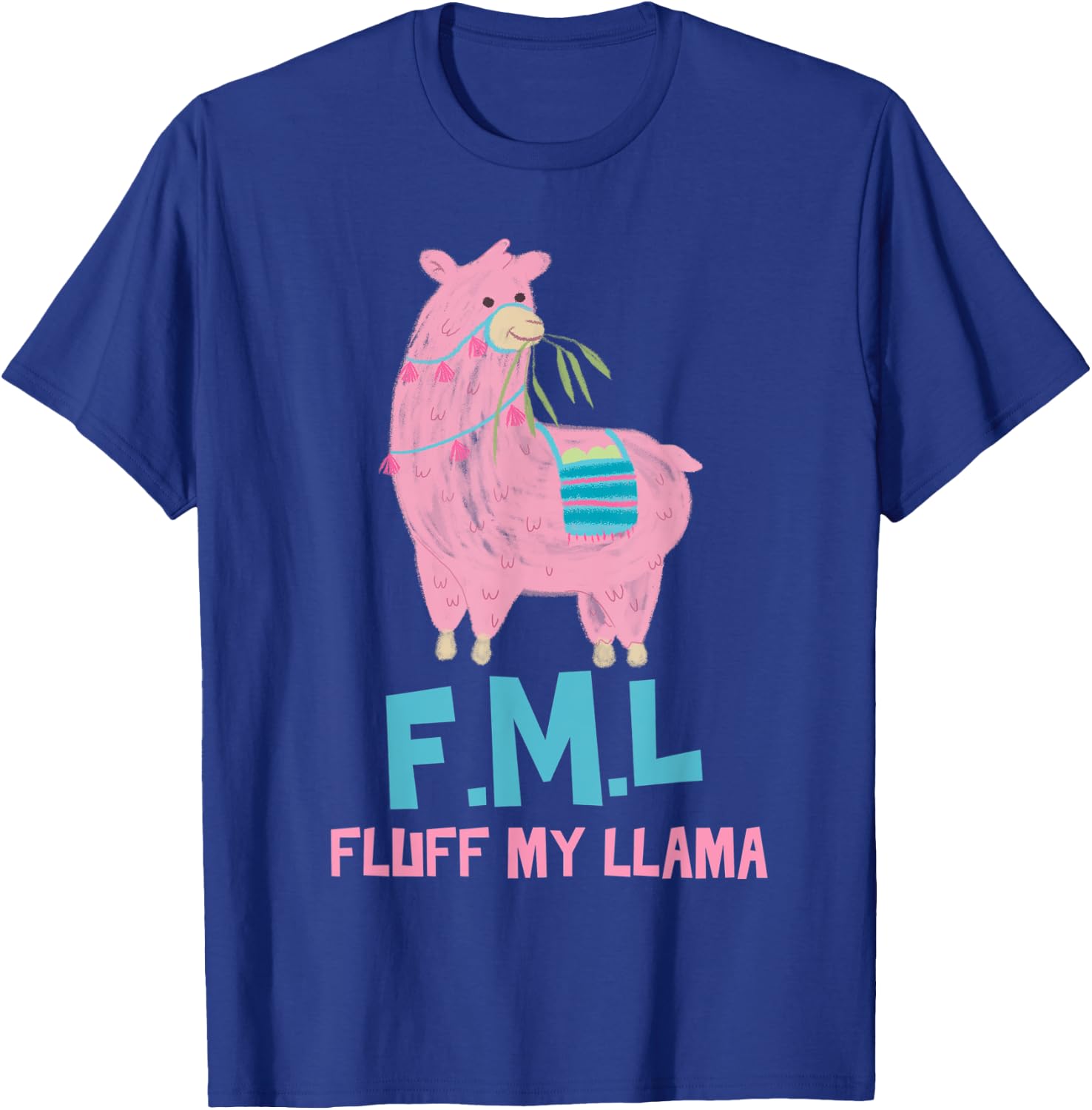 FML Fluff My Llama Cute Animal T-Shirt - T-Shirt | Royal