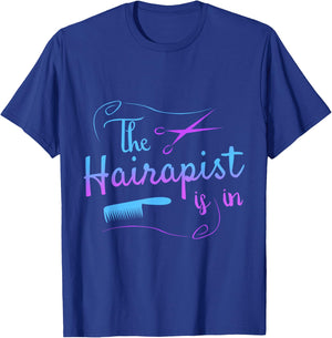 Funny Hairstylist Hairapist is in Barber T-Shirt - T-Shirt | Royal