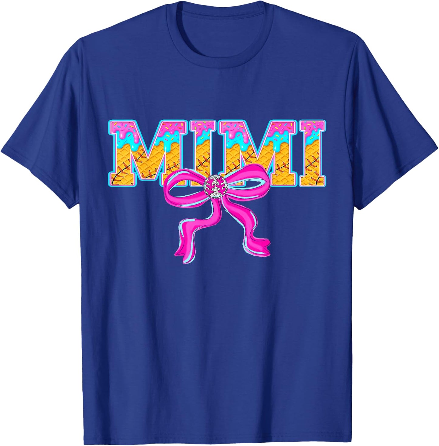 Baseball Mimi Ice Cream Drip Game Day Family Matching T-Shirt - T-Shirt | Royal