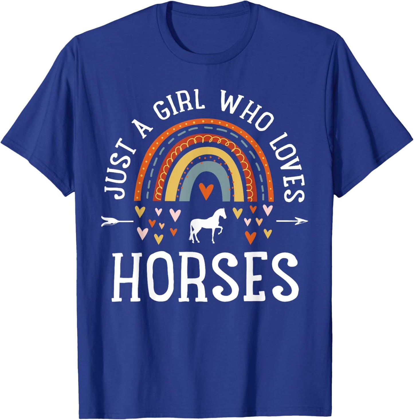 Just A Girl Who Loves Horses Rainbow Gifts For Horse Lover T-Shirt - T-Shirt | Royal