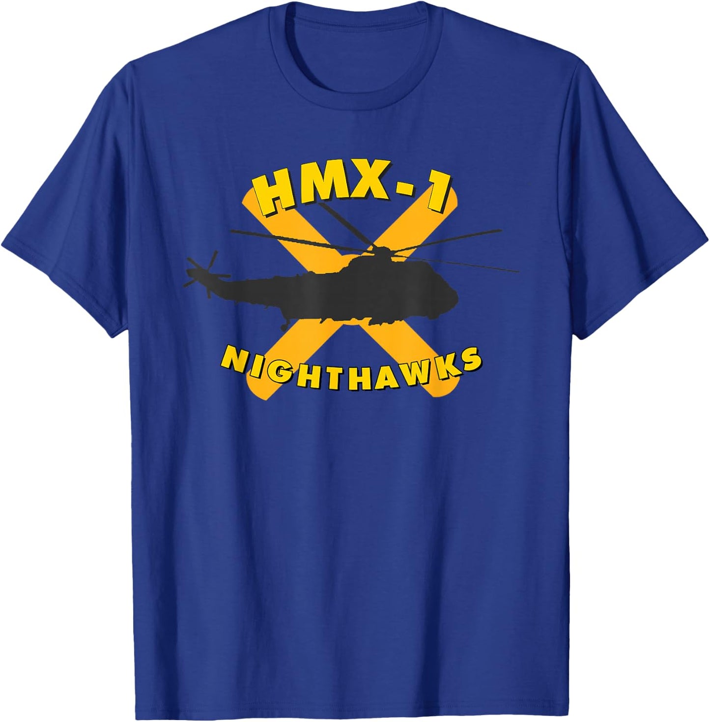HMX-1 Nighthawks Presidential Helicopter Squadron VH-3D T-Shirt - T-Shirt | Royal