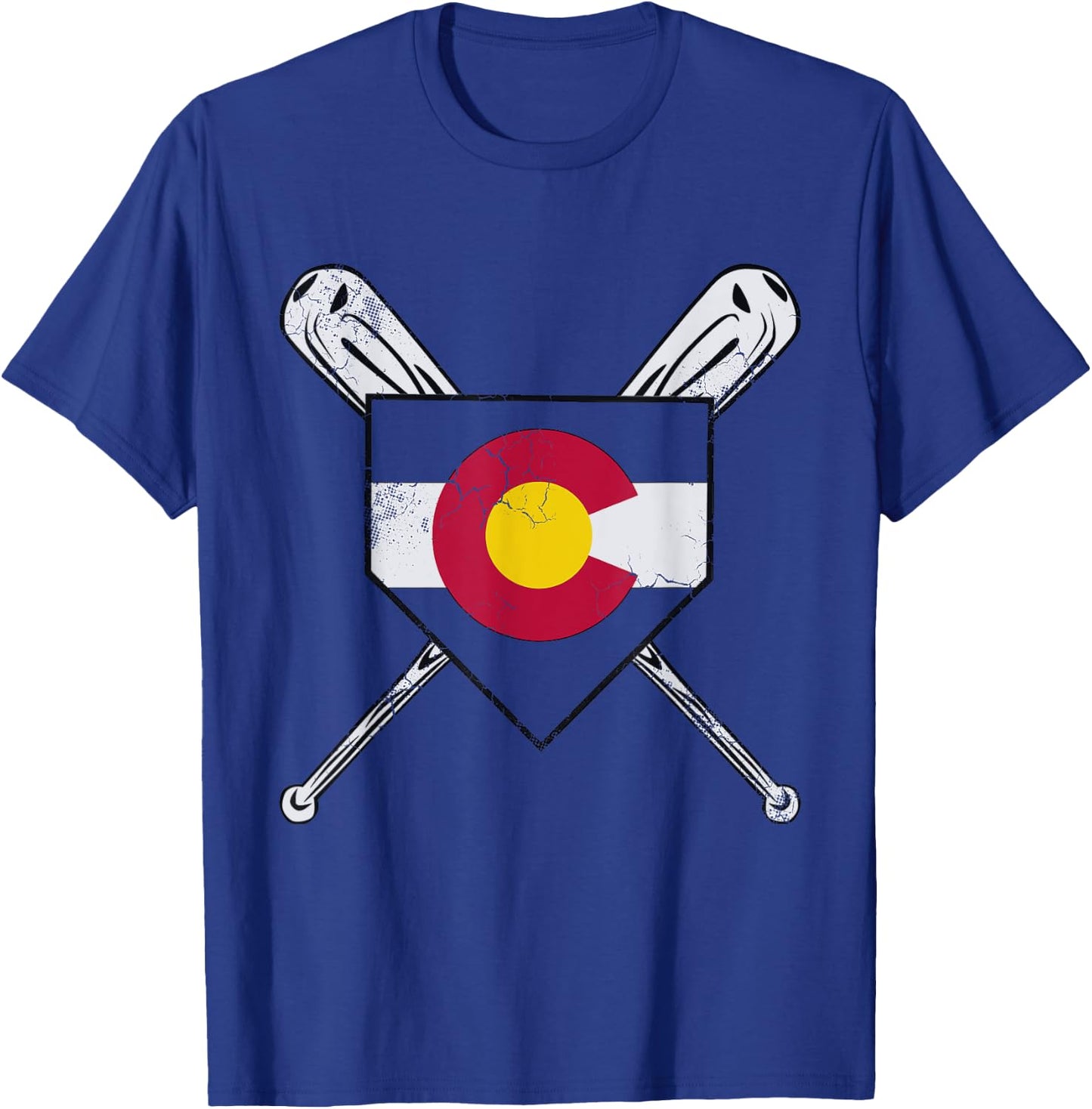 Colorado Flag Baseball Home Team Player Coach Mom Dad T-Shirt - T-Shirt | Royal