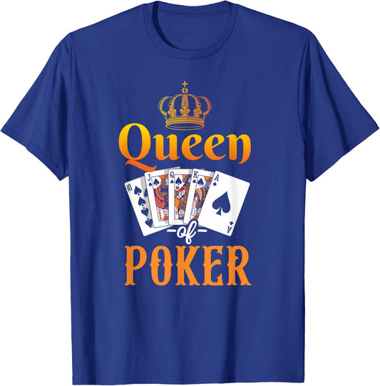 Poker Vintage Queen Of Poker T-Shirt - T-Shirt | Royal