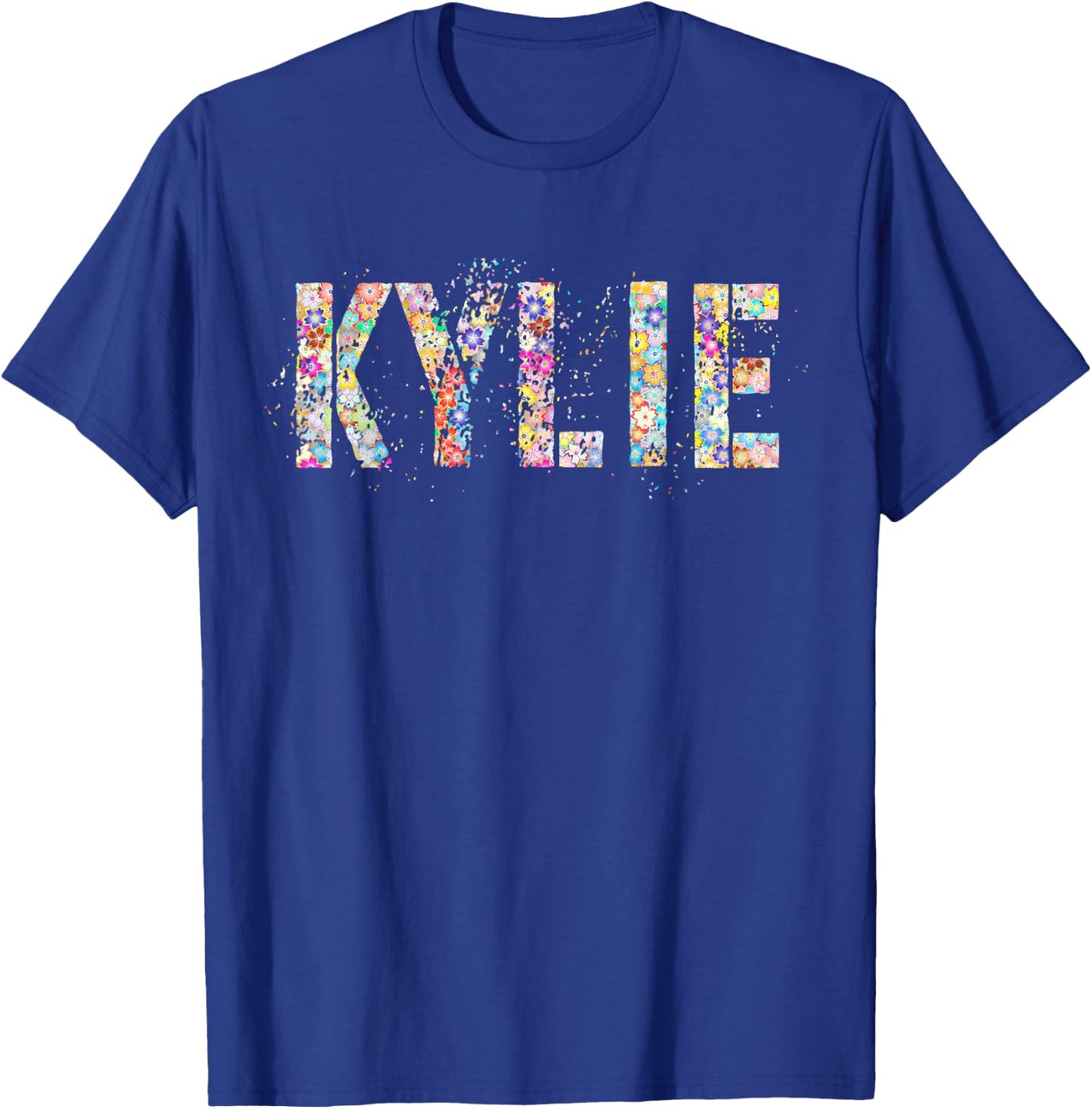 First Name KYLIE Flowery Girl Custom Flowers Birthday T-Shirt - T-Shirt | Royal