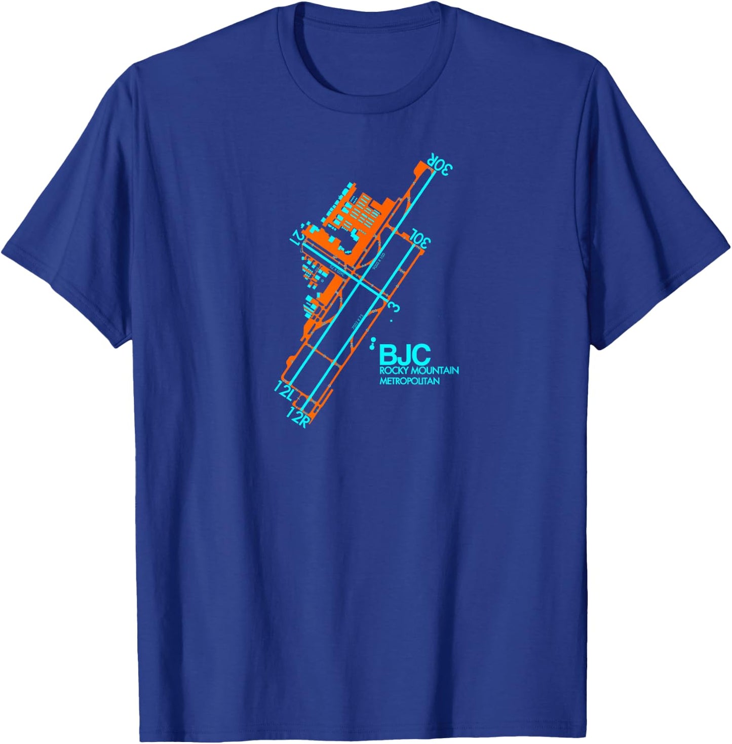 KBJC BJC Airport Diagram Denver Pilot Aviation T-Shirt - T-Shirt | Royal
