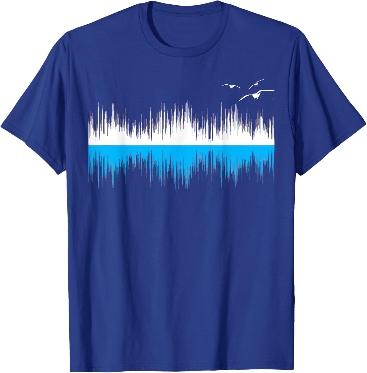 Sheldon Nerdy Seagull Sound Wave Science Ocean Beach Lover T-Shirt - T-Shirt | Royal